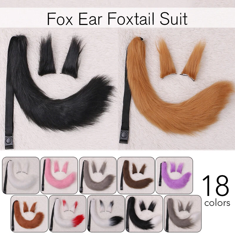 Juego de Cola de Orejas de Zorro Especias y Lobo Holo Peluche Anime Juegos con disfraces Accesorios Rosa Nuevo Foto 2 de 4