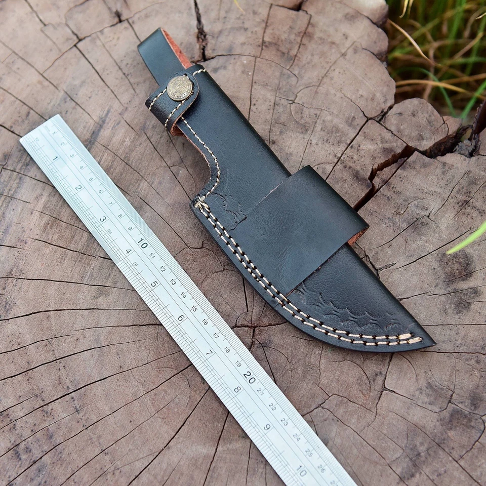 Custom Handmade Fixed blade Black Leather Sheath / Knife Holster /vertical Knife - Image 3 of 4