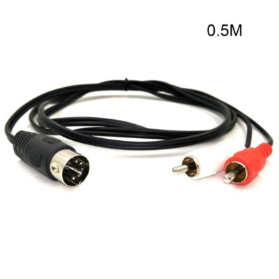5 Pin DIN Cable 5-Pin-DIN To 2RCA Male Cable Equipment Accessories