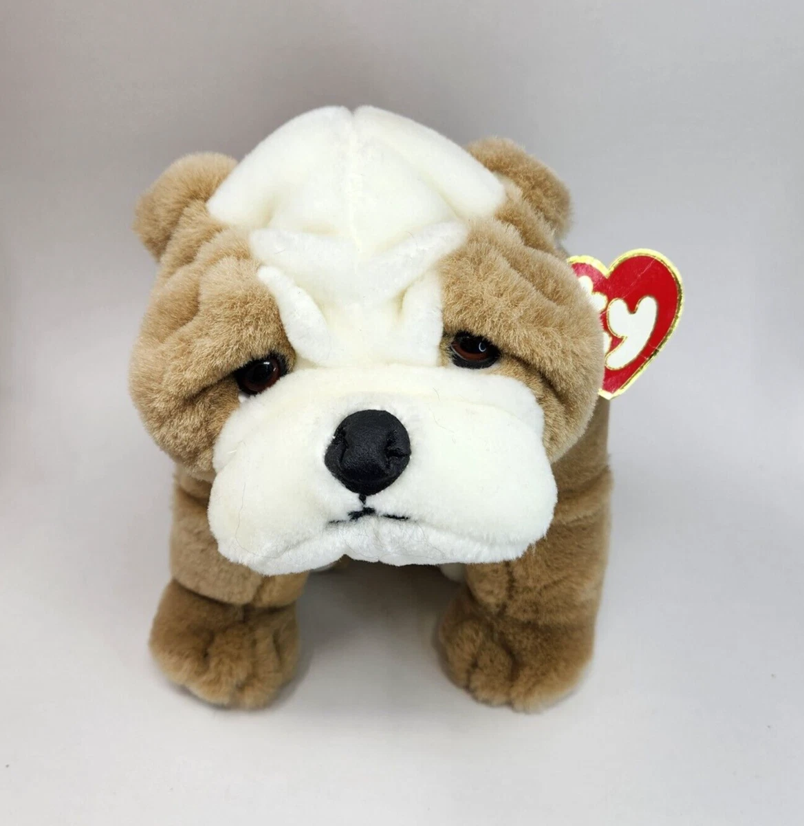 VINTAGE 1990 TY WINSTON PUPPY DOG BULLDOG 2007 STUFFED ANIMAL