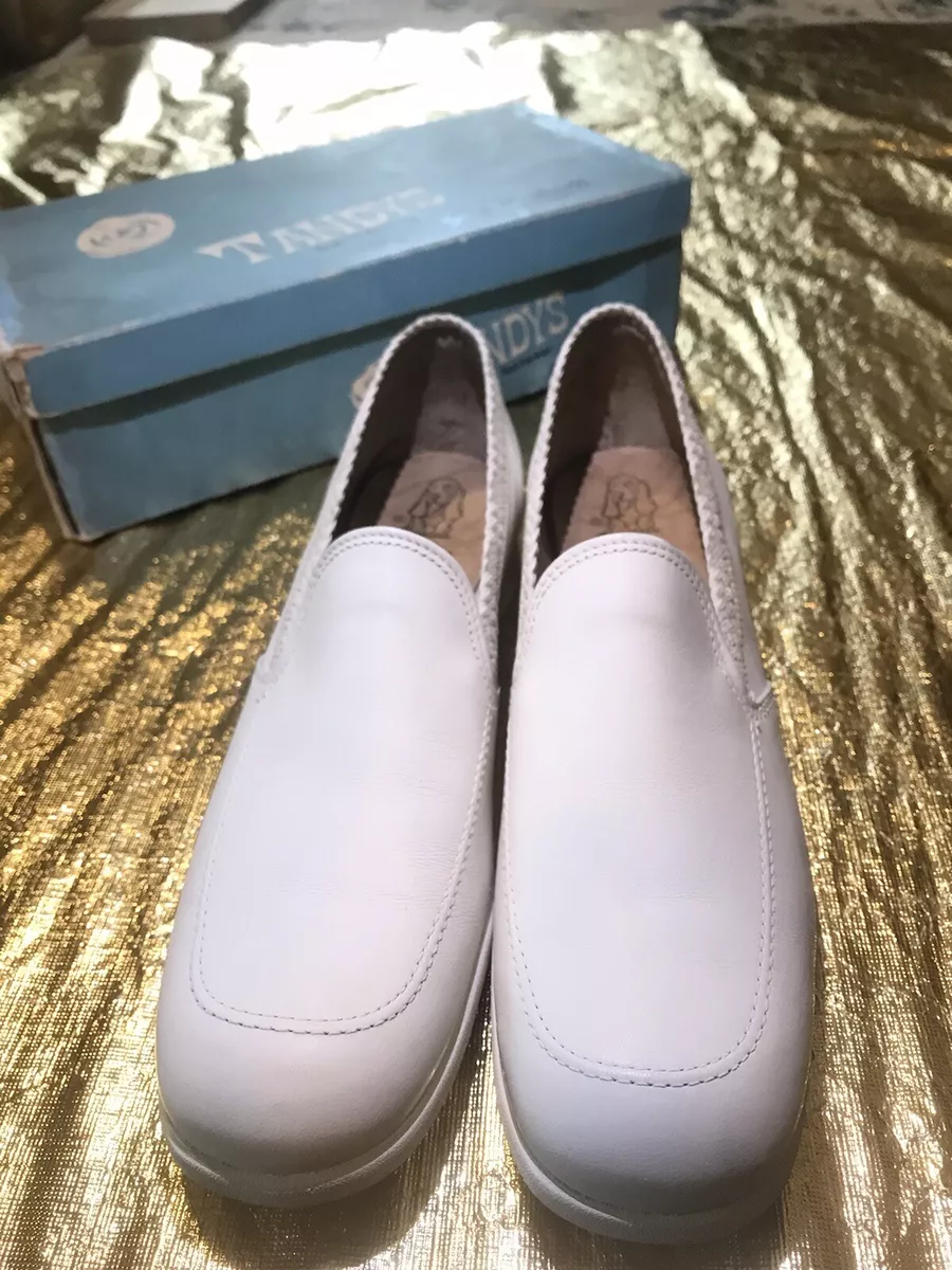 Hush Puppies White Gen. Leather Nurse Shoes 50s 60s Size 9N NWB