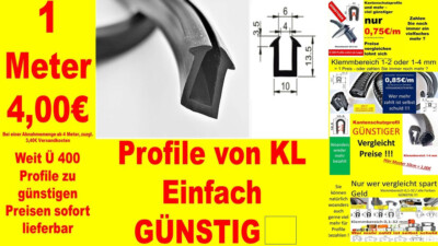 V 16 Kantenschutzprofil Kantenschutz Keder Band Profil Klemmprofil Türgummi EPDM