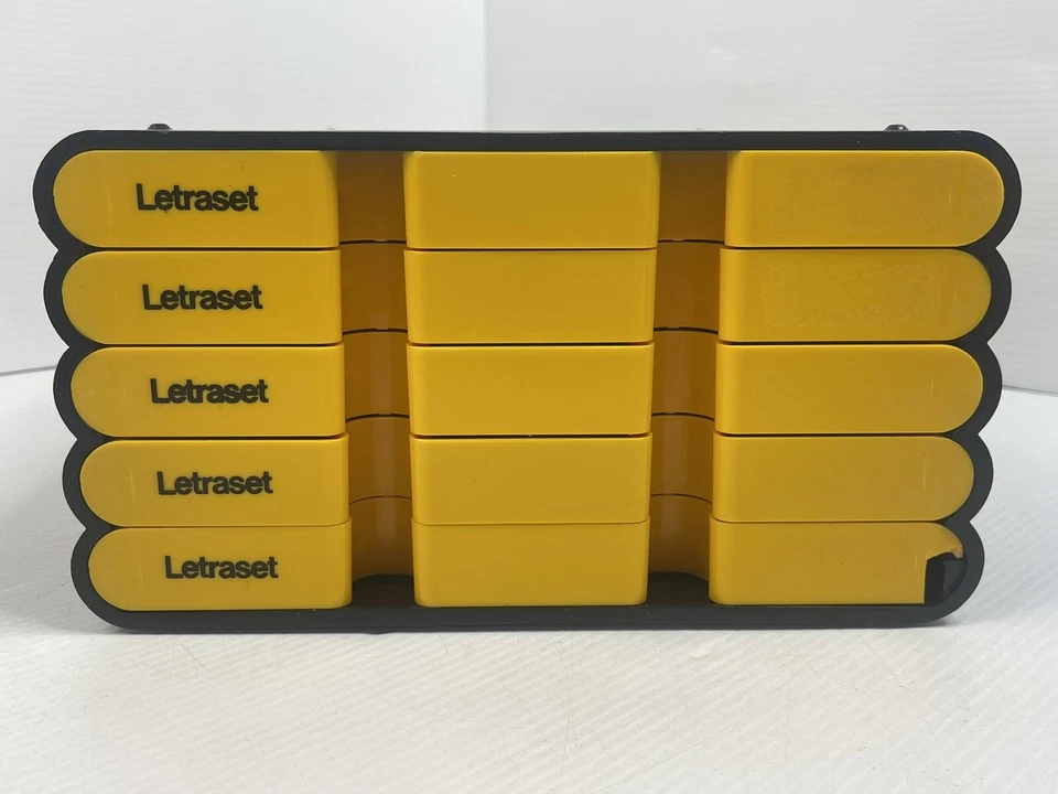 Estuche Letraset 5 cajones negro y amarillo, G&R Association Italia + transferencias en seco Foto 3 de 4