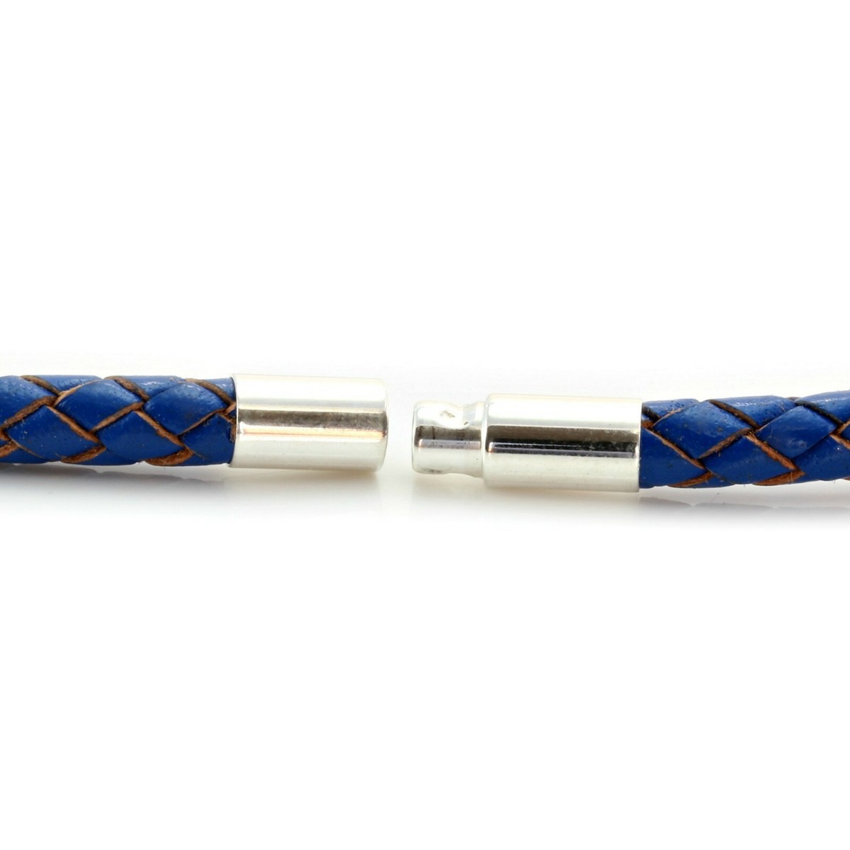 Blaues Lederarmband Mit Lapislazuli, 925 Silber (Gebraucht) In Dürnten