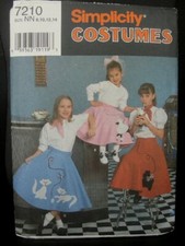 VTG Butterick 5129 GIRLS 50s Top~Poodle//Skate Skirt COSTUMES Pattern 4-5-6//12-14
