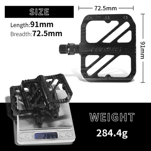 UK 9/16" Flat/Platform Pedals Bearing Widen MTB DH ATB Bike For Shimano/Rockbros - Picture 9 of 23
