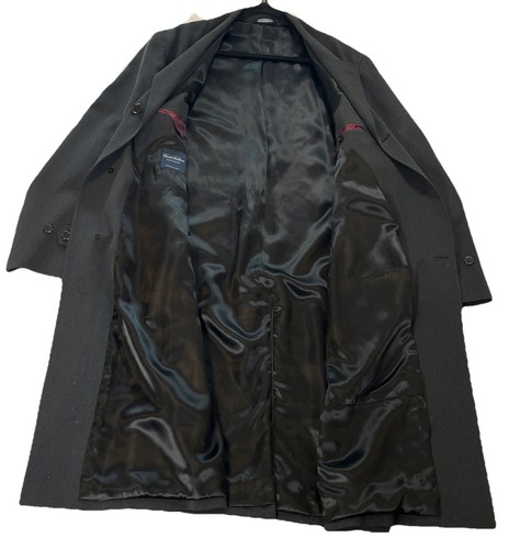 Brooks Brothers Overcoat Mens Size 46 Reg Charcoal Black 75%Wool 25%Cotton Italy - Picture 6 of 15