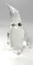Vintage Steuben Penguin  Crystal Glass Figurine Signed
