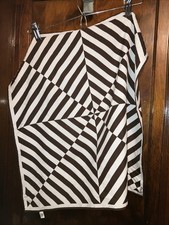 Vintage Vera Neumann Scarf Brown/Ivory Stripes 21  x 21  