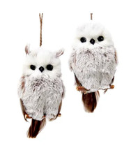 Kurt Adler Brown White Owl Christmas Ornament Bird Nature Holiday Decor