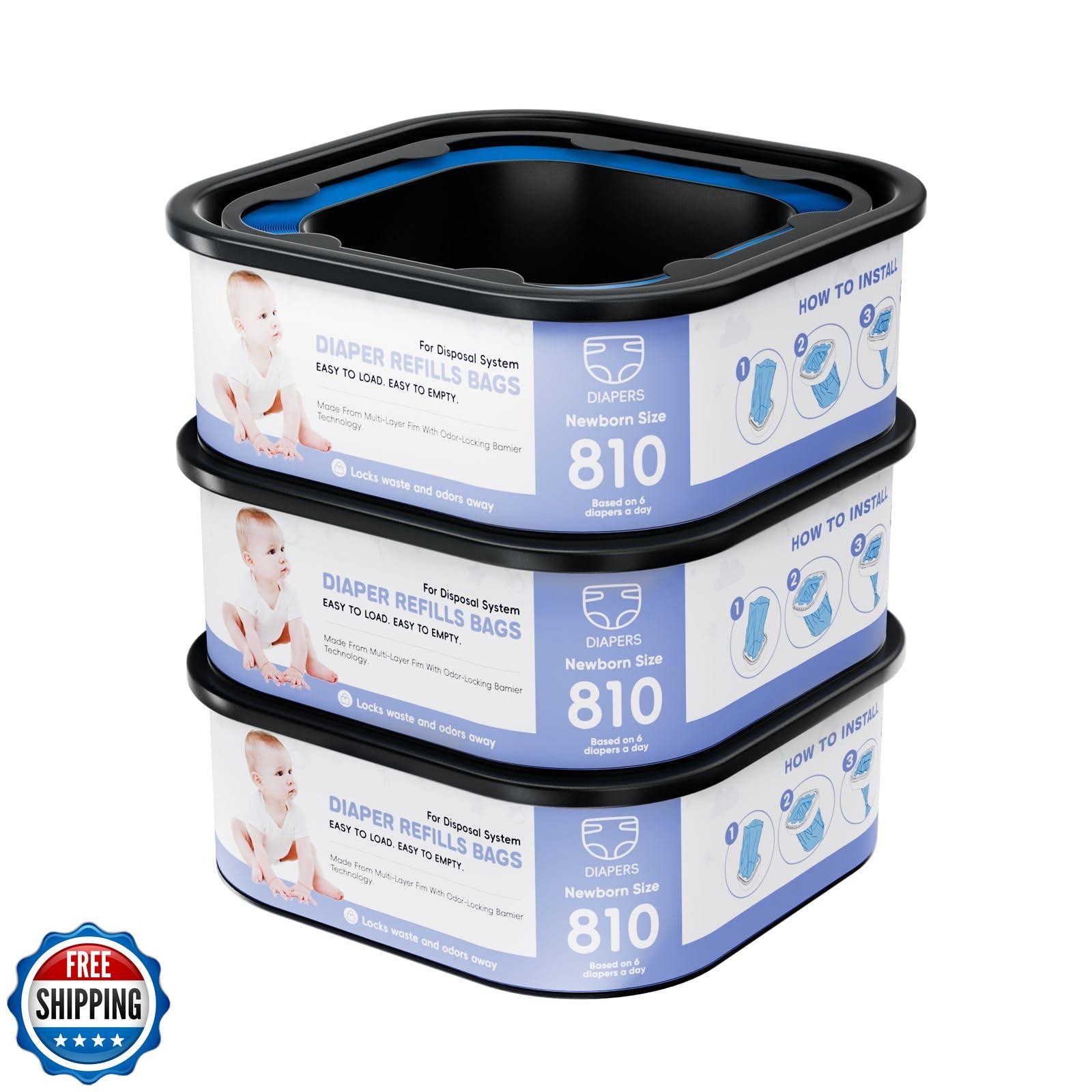 Square Refills Disposal Bags Refill Compatible with for Diaper Gen.ie Compact