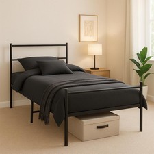 Extra Strong Metal Bed Frame Stylish Bedroom Single Double King Size Storage 