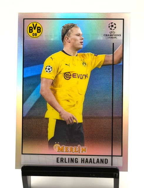 2020-21 Topps Merlin Erling Haaland Uefa Champions League Silver Refractor #65
