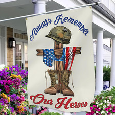 Memorial Day Flag Always Remember Our Heroes Flag 3X5 Ft for Outdoor Large Doubl