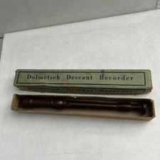 VINTAGE 12” Dolmetsch Descant Recorder in Original Box Bakelite Brown