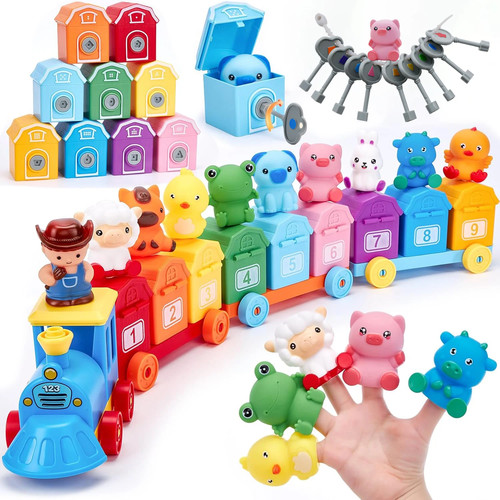 Toddler Montessori Train Gift Set Surprise Party Learning Toy Counting Sorting