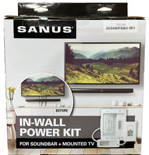 Sanus WSIWPSB1-W1, IN-Wall Power Kit for Soundbar and Mounted TV - White - New 