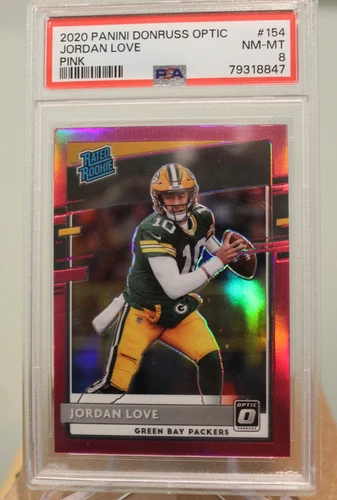 2020 Panini Donruss Optic #154 JORDAN LOVE Rater Rookie Pink - PSA 8