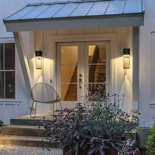 Aria 21 3/4" High Black Cylindrical LED Outdoor Wall Light - Picture 7 of 10