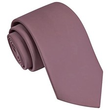 Branduce 3.15"  8cm  Mens Solid Satin Tie Pure Color Necktie  Gift Dusty Rose