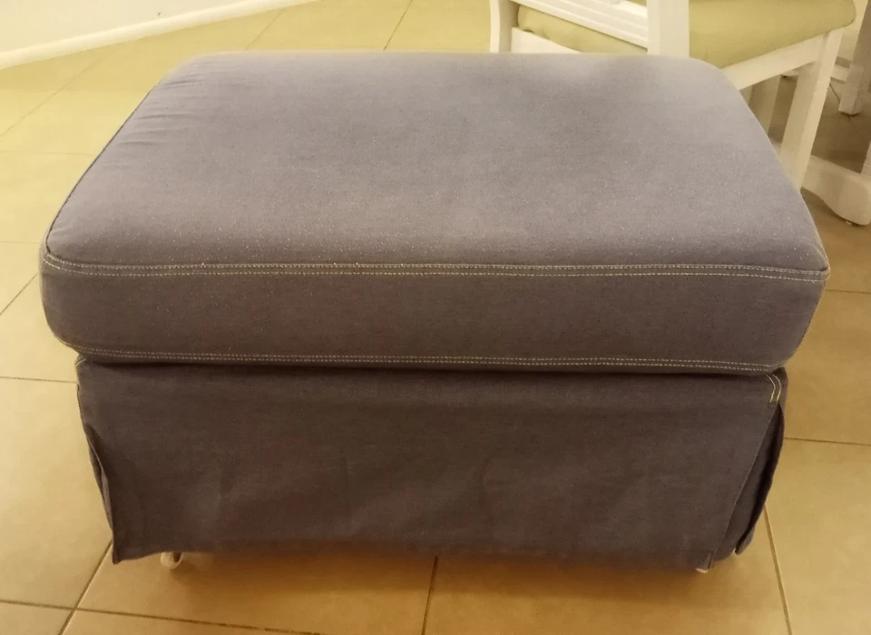 Ektorp 802.545.97 Faded Denim Ottoman Slip Cover Ikea Used Tight Fit 2 pieces - Image 4 of 4