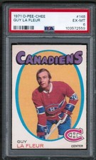 1971 72 OPC O-Pee-Chee #148 Guy Lafleur Rookie RC PSA 6 EX-MT HOF Montreal