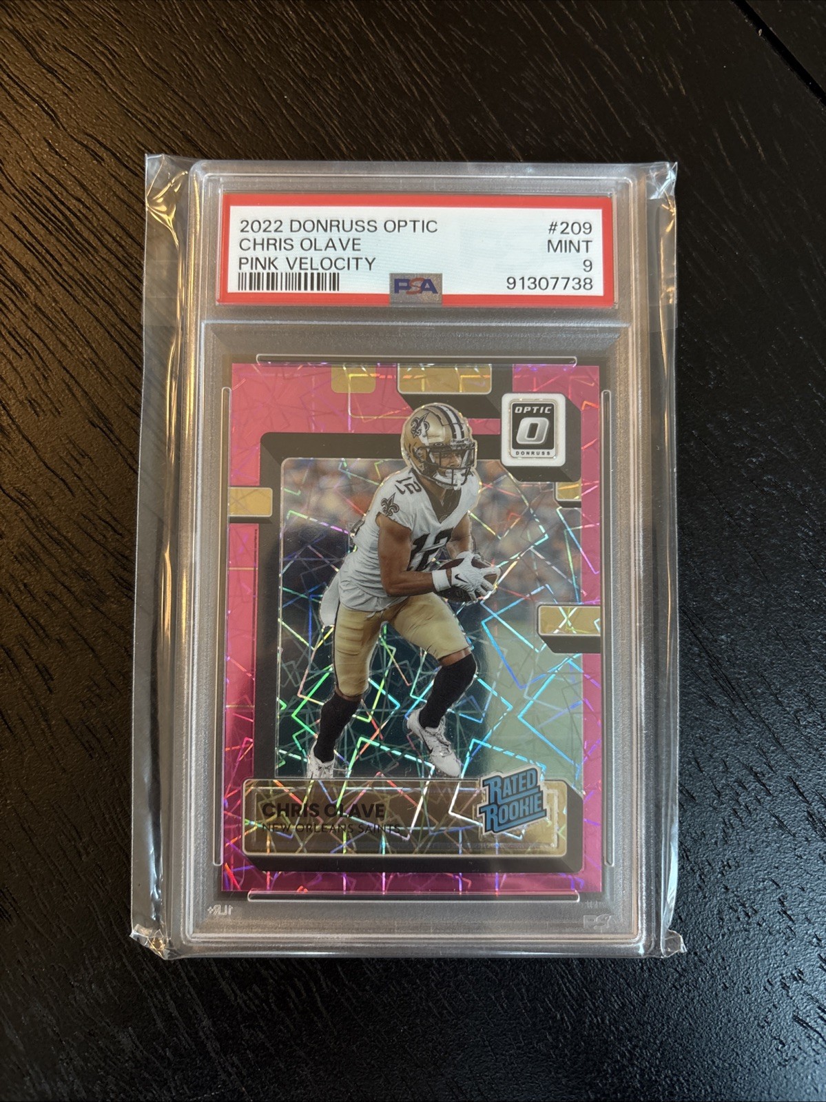 2022 CHRIS OLAVE OPTIC PINK VELOCITY /79 PSA 9 ROOKIE RC #209 SAINTS