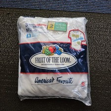 Vintage 1992 Fruit of the Loom Crew Neck T-Shirts 3 Pack Medium 38-40 USA Made