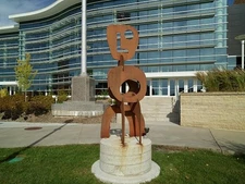 Retired Mayo Clinic physician Richard Brubaker's 2018 sculpture, The Artist, a