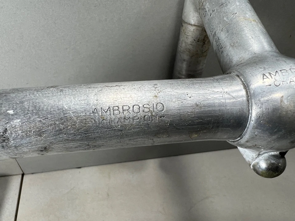 AMBROSIO CHAMPION Manubrio e pipa alluminio Bianchi Campione Del Mondo Legnano - Immagine 3 di 4