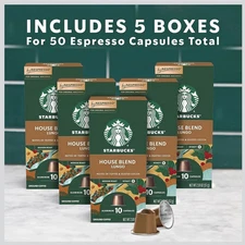 Starbucks by Nespresso Original Line, House Blend, Medium Roast Coffee, 50-count