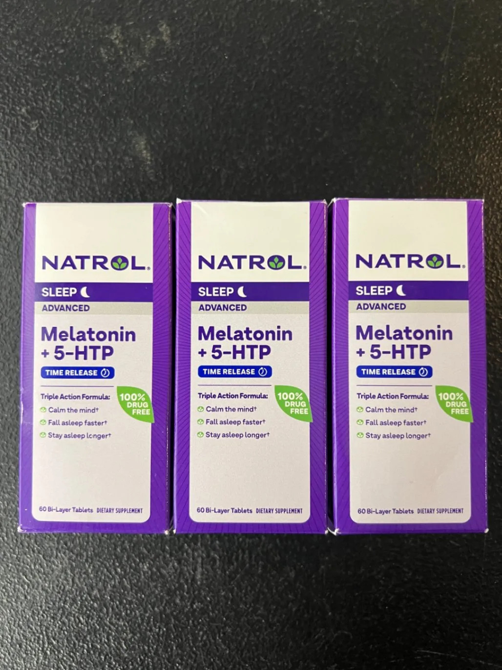 2x Natrol Advanced Sleep Melatonin + 5-HTP Time Release 60 Bi-Layer Tablets
