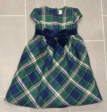 Gymboree Cherished Traditions Girls Green  Blue Plaid Holiday Dress Size 8