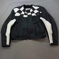 Triumph Motorcycle Leather Perforated Jacket Black White Racing Style 48 L
