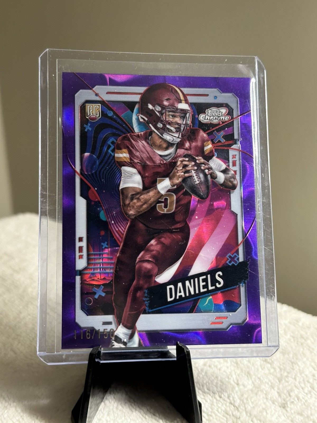 2024 Topps Chrome Cosmic #196 Jayden Daniels Purple Nebula Refractor /150