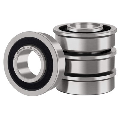 4 Pcs Flanged Ball Bearings ID 3/4'' x OD 1-3/8'' Applicable Lawn Mower Wheelba...
