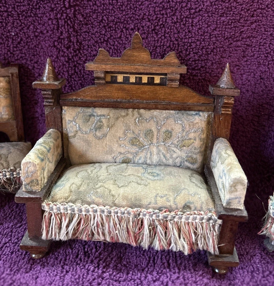 Difícil de encontrar Juego de sofá y silla Little Living Rm casa de muñecas miniatura 1:16 Foto 2 de 4