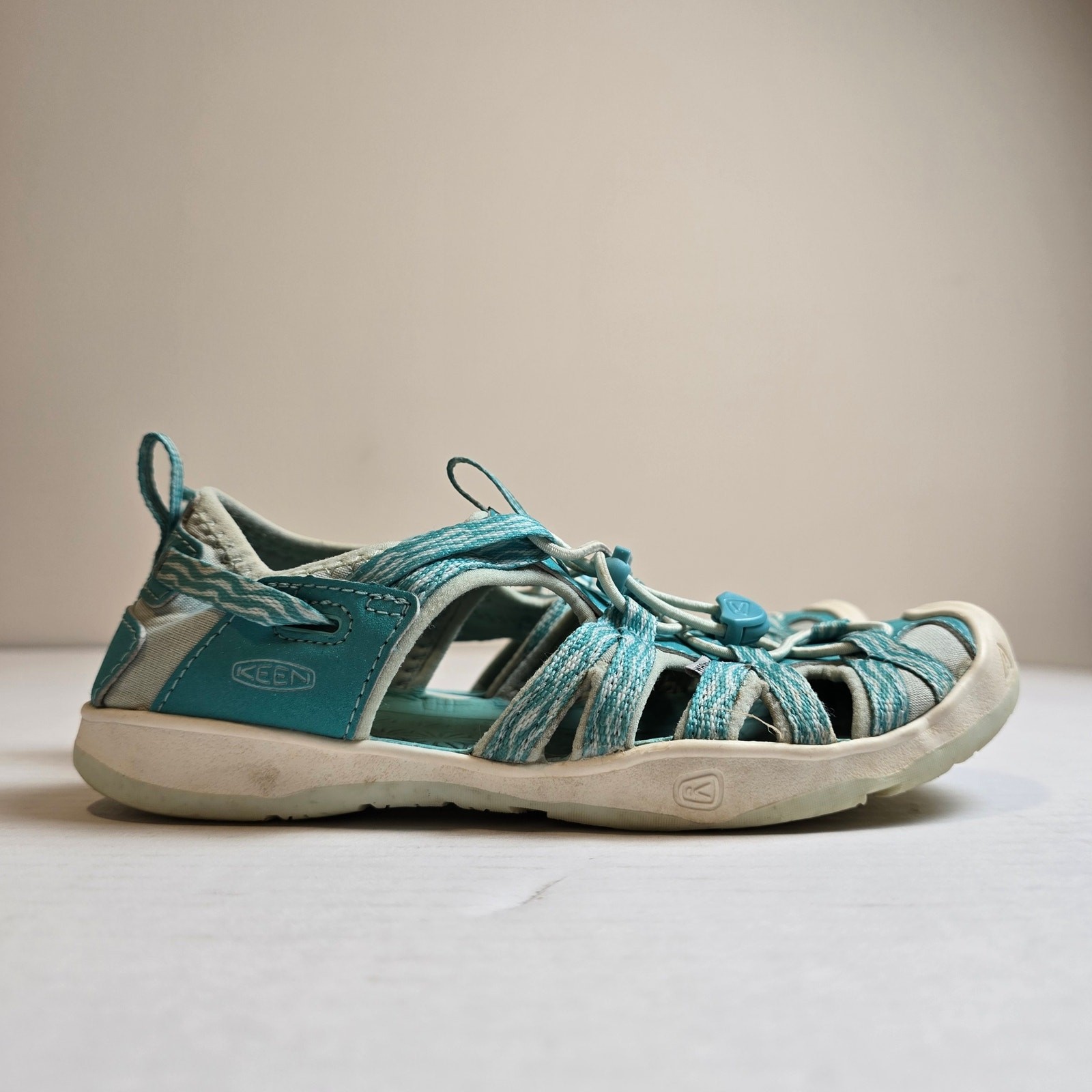 Sandali Keen Moxie taglia 2 giovani cascata erba blu scarpe acqua escursionismo 1026283