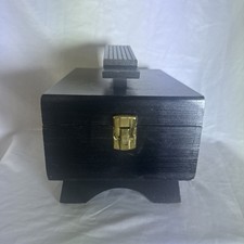Vintage Wooden Shoe Polishing Box Black Unbranded 9x11x8