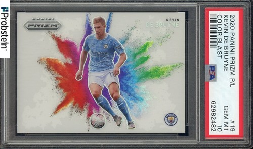 2020 Panini Prizm PL Soccer Color Blast #19 Kevin De Bruyne SSP CASE HIT PSA 10