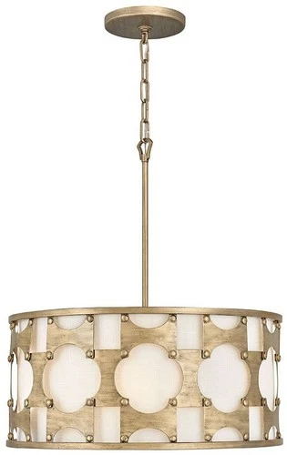 Hinkley Carter 21" Wide Burnished Gold Drum Pendant Light - Picture 2 of 10