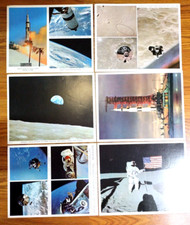 Set of 6 NASA Apollo Program Moon Landing 8x10 Color Photographs, VTG 1968-1971