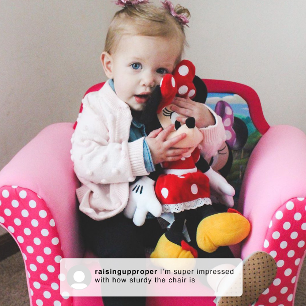 Minnie Mouse Kids Upholstered Chair -with Sculpted Plastic Frame