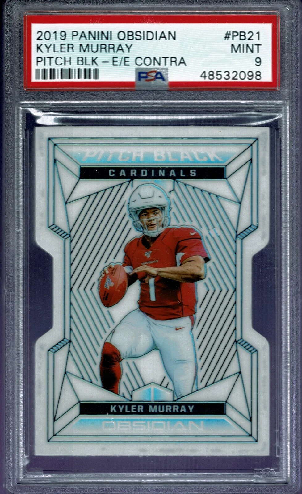 Kyler Murray Panini Obsidian Pitch Black #PB21 Electric Etch Contra