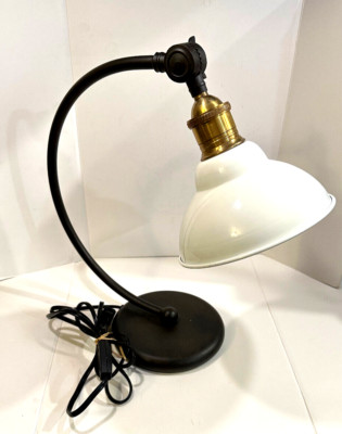 Pottery Barn Preston Art Deco Adjustable Task Desk Table Lamp Metal Shade