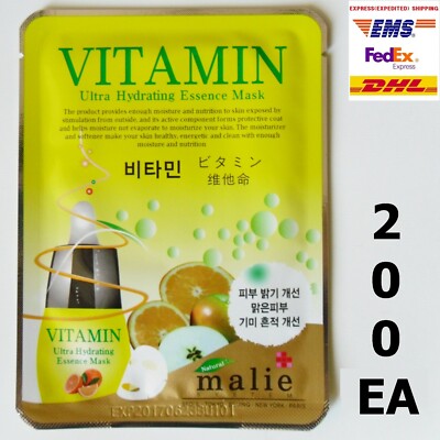 200pcs MALIE VITAMIN Face Mask Packs Sheet Moisturizing Kosmetik EXPRESS SHIP