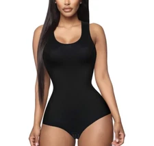 Women Scoop Neck Tank Tops Tummy Control Bodysuit Waist Trainer Vest Body Shaper