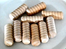 3/4" X 2" Spiral Grooved Wood Dowels, Pins, Pegs, 10 pcs Bunk Bed