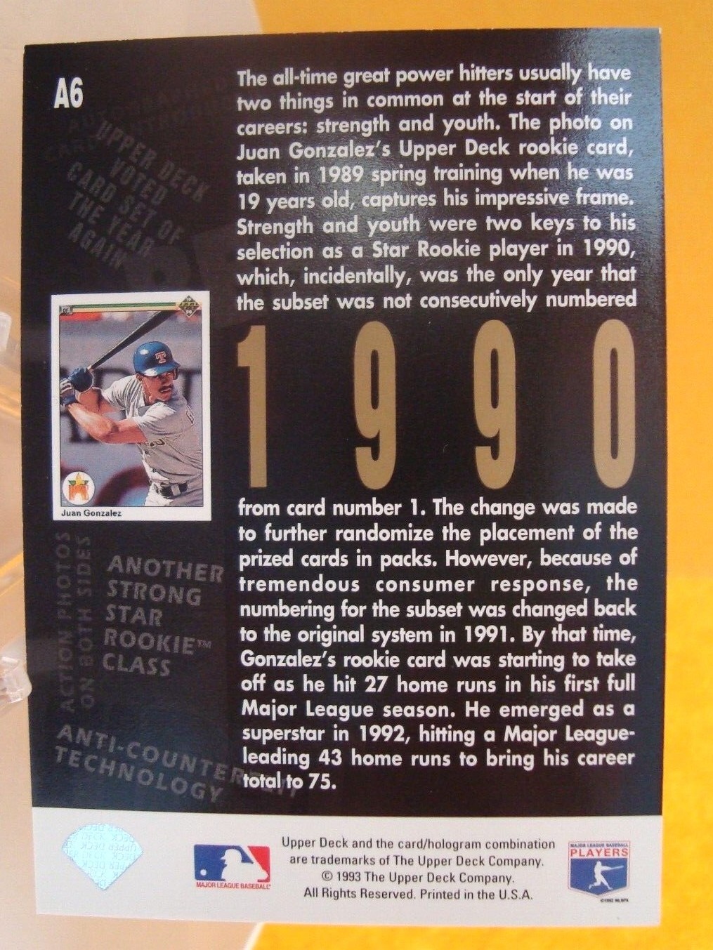 JUAN GONZALEZ baseball cards - rookie, base & inserts - *You Pick* Texas Rangers - Picture 19 of 49