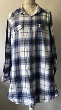 Blue Plaid Night Shirt Dress UK 20  
